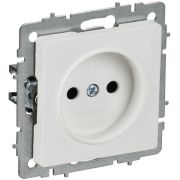 Розетка BRITE РС10-1-0-БрАБ 10А без заземл. без защ. шторок механизм арктич. бел. IEK BR-R10-10-K91
