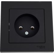 Розетка 1-м СП AtlasDesign 16А IP20 без заземл. в сборе карбон SE ATN001040